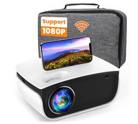 HOPVISION Mini projecteur avec WiFi, 7500 lumens, avec écran de 100 ", résolution Full HD 1080p et écran de 240 ", compatible avec tablette, HDMI, clé TV, USB