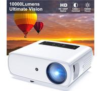 Hopvision Videoprojecteur, 9500Lumen Projecteur 4K Home Cinema, Mini Projecteur Portable Bluetooth 5.1, Retroprojecteur Compatible avec Hdmi/Usb/Av/Smartphone/Pad/PS5/Laptop