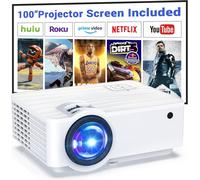 Hopvision Videoprojecteur, 9500Lumen Projecteur 4K Home Cinema, Mini Projecteur Portable Bluetooth 5.1, Retroprojecteur Compatible avec Hdmi/Usb/Av/Smartphone/Pad/PS5/Laptop