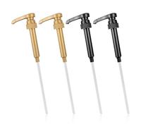 Hopzab Lot de 4 pompes à sirop de café réutilisables pour café, café, thé, boissons, cocktails, mélanges à boire (2 dorés, 2 noirs)