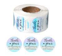 Hopzab Lot de 500 autocollants de remerciement, étiquettes rondes étincelantes de 2,5 cm, étiquettes autocollantes « Thank You for Supporting My Small Business » pour emballage, emballage de cartes