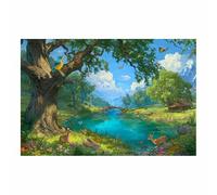 HOQIU Impression sur toile Lac des Forêts Enchantées tableaux, posters et arts décoratifs, tableau Cuisine Bureau decoration murale salon.(Multicolore)-60x80cm Sans cadre