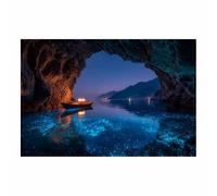 HOQIU Tableau paysage Lagune de la Grotte Enchantée toile decoration murale, posters et arts décoratifs, auf Leinwand Wandbilder Wohnzimmer Schlafzimmer Wanddeko(Multicolore)-70x100cm Sans cadre