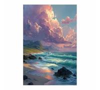 HOQIU Tableau paysage mural sur toile nature Art de coucher de soleil au pastel tableaux, posters et arts décoratifs, tableau Cuisine Bureau decoration murale salon.(Multicolore)-60x80cm Sans cadre
