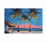 HOQIU Tableau paysage mural sur toile nature Bar Tiki au Coucher du Soleil toile decoration murale, posters et arts décoratifs, Leinwand Wohnzimmer Schlafzimmer (Multicolore)-70x100cm Sans cadre