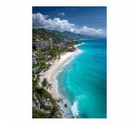 HOQIU Tableau paysage Vues aériennes de la station tropicale toile decoration murale, posters et arts décoratifs, Leinwand Wandbilder Wohnzimmer Schlafzimmer Wanddeko(Multicolore)-30x40cm Sans cadre