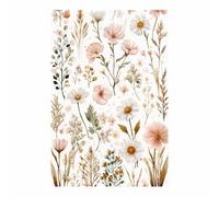 HOQIU Tableau Sur Toile Fleurs Aquarelle florale neutre toile murale decoration, affiche, Salon Chambre Maison Décorations(blanc)-60x80cm Sans cadre