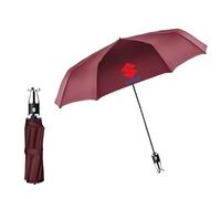 HOQWELCA Parapluie Pliant de Voiture pour Suzuki Ignis 2016-2019, Parapluie Voiture avec Logo Parapluie de Voyage Parapluie Anti UV Parapluie Mini Parapluie Automatique Coupe-Vent,Red