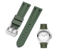 HORACE Bracelet de montre 24mm en fluororubber FKM compatible avec Panerai Luminor Submersible Radiomir (Vert militaire)