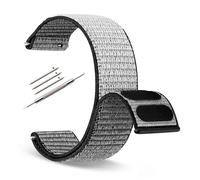 HORACE Bracelet de Montre à Scratch 20mm 22mm - Élastique, Souple, Respirant, à Dégagement Rapide - Unisexe - Compatible avec Garmin et montres connectées (Gris foncé, 20, Millimètres)