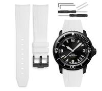 HORACE Bracelet de montre caoutchouc 22mm compatible avec Blancpain x Swatch Scuba Fifty Fathoms (Blanc texturé)