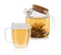 Horae Coffret Théière en Verre 700ml et Tasse Double Paroi Cadeau Thé