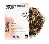 Horae - Infusion Jardin d'été Bio en vrac - Tisane bio d'hibiscus, citronnelle, citron et basilic - Composition florale à infuser - Tisane d'herboristes produite en France