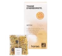 Horae - Tisane détox bio 15 sachets - Infusion de feuilles et écorces de citron, reine des près, baie de genièvre et souci - Tisane bien-être pour élimer et drainer - Produite en France