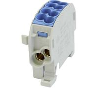 HoraeTec 080110-1-3 Borne de dérivation pour conduite principale PA, laiton gris clair (RAL 7035), bleu clair (RAL 5012) 1 pôle 100 A 690 V Type de conducteur
