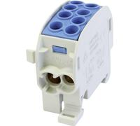 HoraeTec 080210-1-3 Borne de dérivation pour conduite principale laiton, PA gris clair (RAL 7035), bleu clair 1 pôle 125 A 690 V Type de conducteur = N