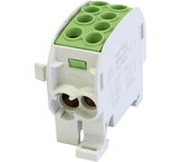 HoraeTec 080210-2-3 laiton, PA gris clair (RAL 7035), vert, jaune 1 pôle 125 A 690 V Type de conducteur = PE