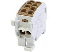 HoraeTec 080210-3-3 Borne de dérivation pour conduite principale laiton, PA gris clair (RAL 7035), marron 1 pôle 125 A 690 V Type de conducteur = L