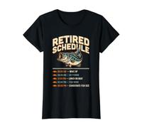 Horaire Quotidien Amusant de pêche à la Retraite Citation de Poisson T-Shirt Graphique avec Valeur