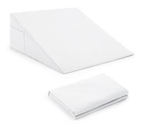 Horbaunal Housse de coussin cale blanche avec fermeture éclair, housse de coussin cale avec poche latérale pour le rangement, 61 x 61 x 30,5 cm (L x l x H) (oreiller non inclus)