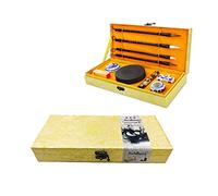 HorBous 10 PCS Set de calligraphie chinoise Inkstone + Brosse d'écriture et de peinture + Bloc d'encre + Sceau + Inkpad + Rack pour stylo + Water Bowl (de base)