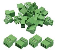 Hordion Lot de 10 connecteurs à 3 broches de 3,81 mm, connecteur de type Phoenix rapide sans soudure pour 28-16 AWG