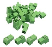 Hordion Lot de 10 connecteurs de bornier à 2 broches de 3,81 mm, enfichables rapides, sans soudure, type Phoenix pour 28-16 AWG