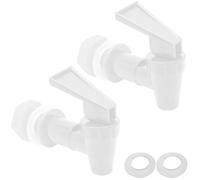 Hordion Lot de 2 robinets de rechange en plastique pour carafe à eau, robinet distributeur sans BPA, robinet seau réutilisable, blanc