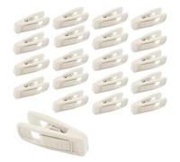 Hordion Lot de 20 cintres en Velours Ivoire, Pinces floquées Solides, cintres en Feutre pour Pantalons Fins et Jupes