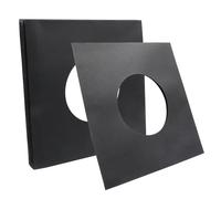 Hordion Lot de 20 pochettes intérieures pour disques vinyles 17,8 cm - Antistatiques - 110 g/m² - Avec fenêtre transparente - Noir
