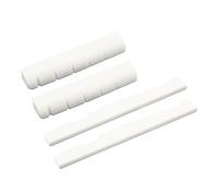 Hordion Lot de 4 écrous et selle de guitare en os - Écrou de guitare de 48 mm - Selle en os de 76 mm - Pièces de guitare acoustique en os véritable, écrou de guitare acoustique, chevalet de guitare