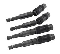 Hordion Lot de 4 embouts de perceuse à vis magnétiques de 6,35 mm, porte-embout pivotant, porte-embout flexible à dégagement rapide, porte-embout de tournevis magnétique pour extension de perceuse, coin (noir)