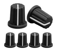 Hordion Lot de 6 boutons de potentiomètre de type D pour guitare Noir 6 mm