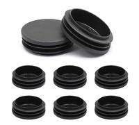 Hordion Lot de 8 bouchons ronds en plastique noir de 4,5 cm pour tubes métalliques, poteaux, chaises, meubles