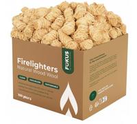 Horeca Candles - Allume-feu en laine de bois pour le camping, les poêles, le gril - Lot de 100 allume-feu naturels pour fosses de camping, cheminées - Allume-feu intérieur et extérieur sans odeur