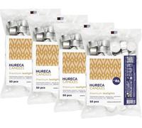 Horeca Candles Bougies à réchaud 200 pièces, blanc - 8h de combustion, sans parfum - cire de paraffine pour mariage, décoration, fête, détente