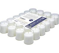 hORECA CANDLES Bougies à réchaud 24 pièces blanches - 24h de combustion - Bougies décoratives pour mariage, gastronomie, événement, fête, décoration de table - Boîtier transparent