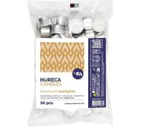 Horeca Candles Bougies à réchaud 50 pièces Blanc - 8h de combustion - Sans parfum - Cire de paraffine - Mariage Décoration Célébration Fête