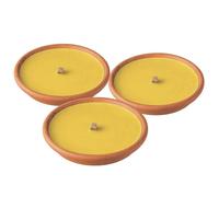 Horeca Candles - Bougies Citronnelle en pot en Terre Cuite - Lot de 3 Bougies Parfumées - Durée 8 Heures - Jaune - Cire anti-moustiques - Pour jardin d'Extérieur, Balcon, Patio, Pique-nique