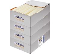 Horeca Candles Bougies coniques ivoire - 25,4 cm (H) - Lot de 200 bougies non parfumées - Durée de combustion de 7,5 heures - Sans fumée - Sans goutte