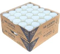 Horeca Candles Bougies de thé 100 pièces - Blanc, durée de combustion 8h, enveloppe transparente, sans parfum, bougies de thé pour décoration, fête, mariage