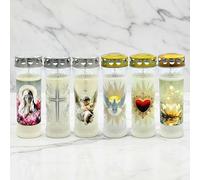 Horeca Candles - Bougies Funéraires avec Couvercle Protecteur - Durée 7 Jours - Lot de 6 Bougies Votives pour Cimetière et Tombe - Bougie Commémorative Sans Parfum pour Hommage & Commémoration