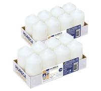 hORECA CANDLES Bougies Ivoire Set de 16 - 16h de combustion - Sans parfum - Ø 4,5x9 cm - Idéal pour mariage & gastronomie