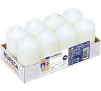 hORECA CANDLES Bougies Ivoire Set de 8 - 16h de combustion - Sans parfum - Ø 4,5x9 cm - Idéal pour mariage & gastronomie