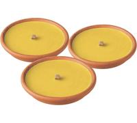 HORECA CANDLES Bougies parfumées à la citronnelle dans un pot en terre cuite - Set de 3 - Durée de combustion 8h - Bougies pour l'extérieur, jardin, balcon