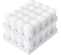 HORECA CANDLES bougies piliers 40 pcs - blanches, 4×7 cm, 12h de combustion, non parfumées