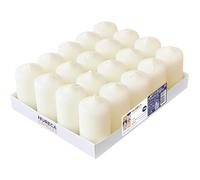 Horeca Candles - Bougies Piliers - Ivoire - Ø 4 x 7 cm - Lot de 20 Bougies Décoratives pour la Maison - Longue Durée 12 Heures - Cire Non Parfumées - Pour la Maison, Mariage, Fêtes et la Restauration