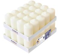 Horeca Candles - Bougies Piliers - Ivoire - Ø 4 x 7 cm - Lot de 40 Bougies Décoratives pour la Maison - Longue Durée 12 Heures - Cire Non Parfumées - Pour la Maison, Mariage, Fêtes et la Restauration