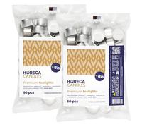Horeca Candles - Lot de 100 Bougies Chauffe-plat - Longue Durée 8 Heures - Blanc - Sans Parfum - Bougies pour Décoration d'intérieur, Mariage, Parities