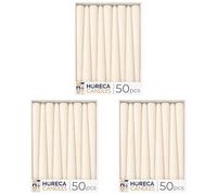 Horeca Candles Lot de 150 bougies coniques blanches non parfumées - 25,4 cm - Sans fumée et sans gouttes - Durée de combustion de 8 heures - Qualité européenne supérieure pour décoration d'intérieur